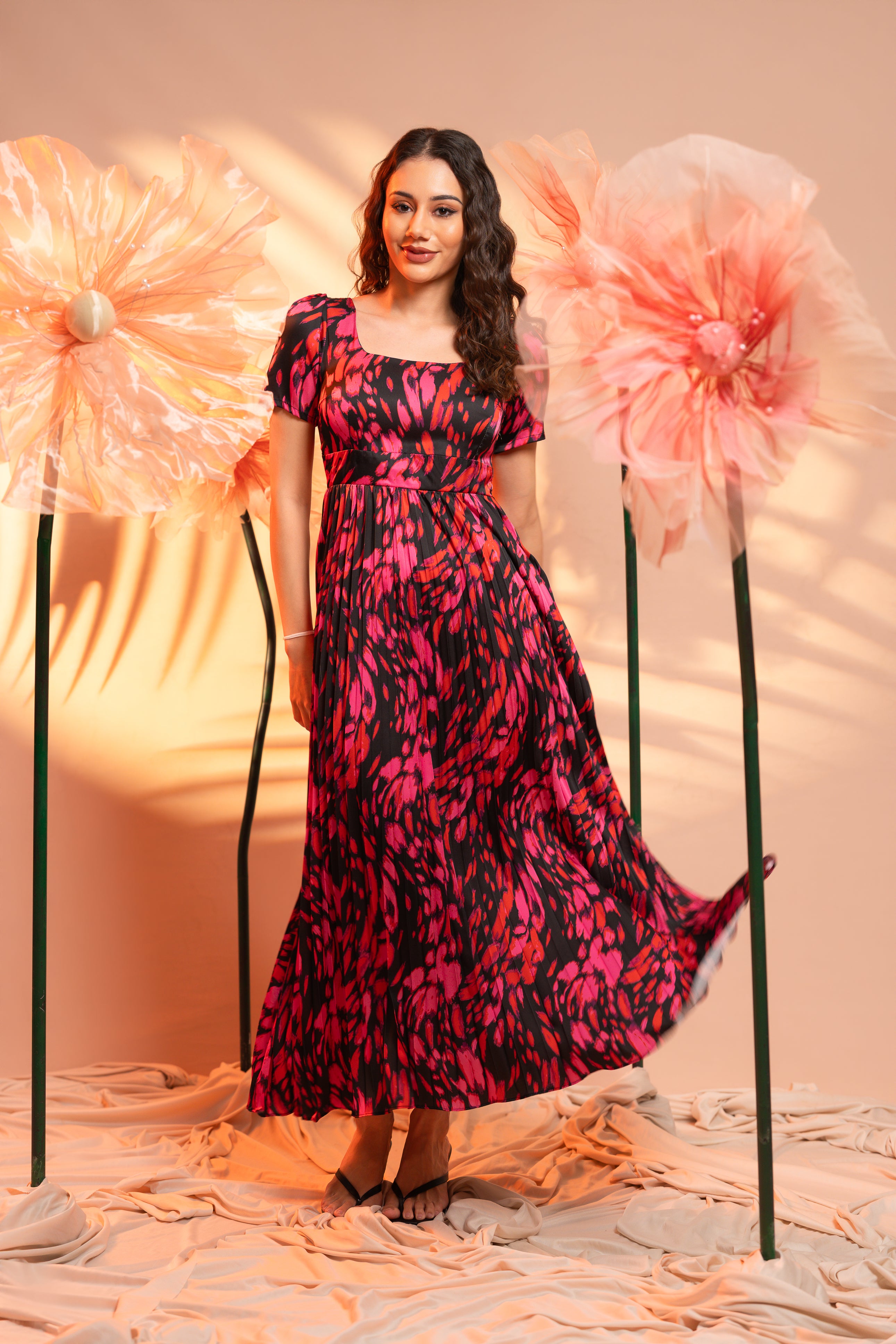 Sahara Flow Pleated Dress