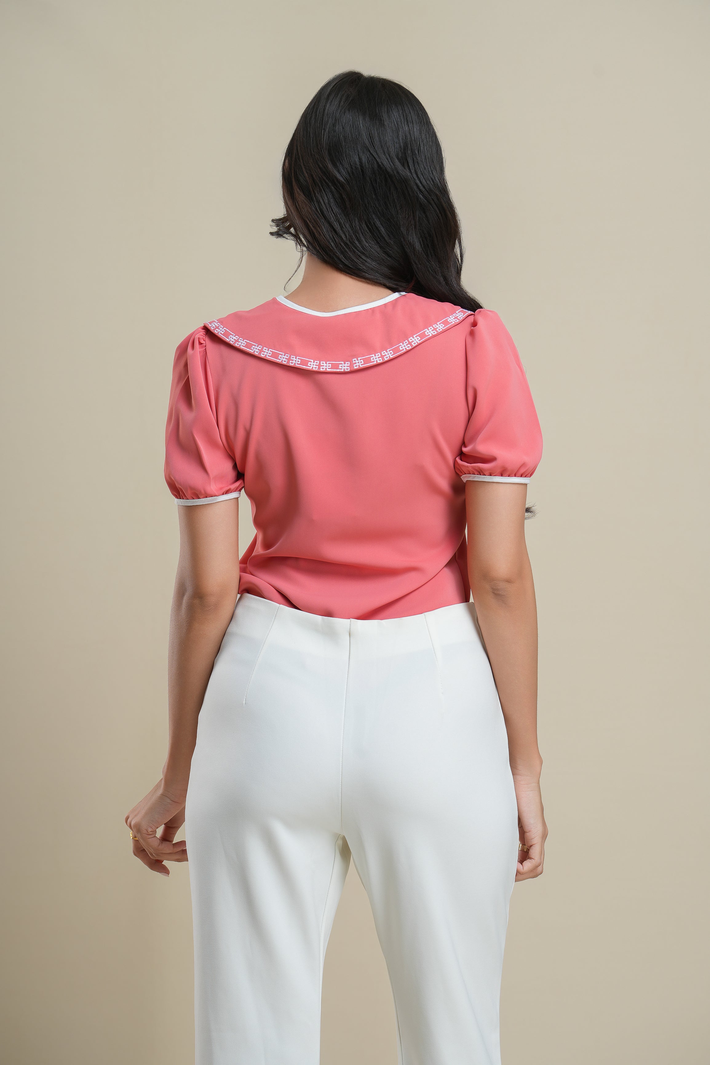 Tulip trim blouse AB79