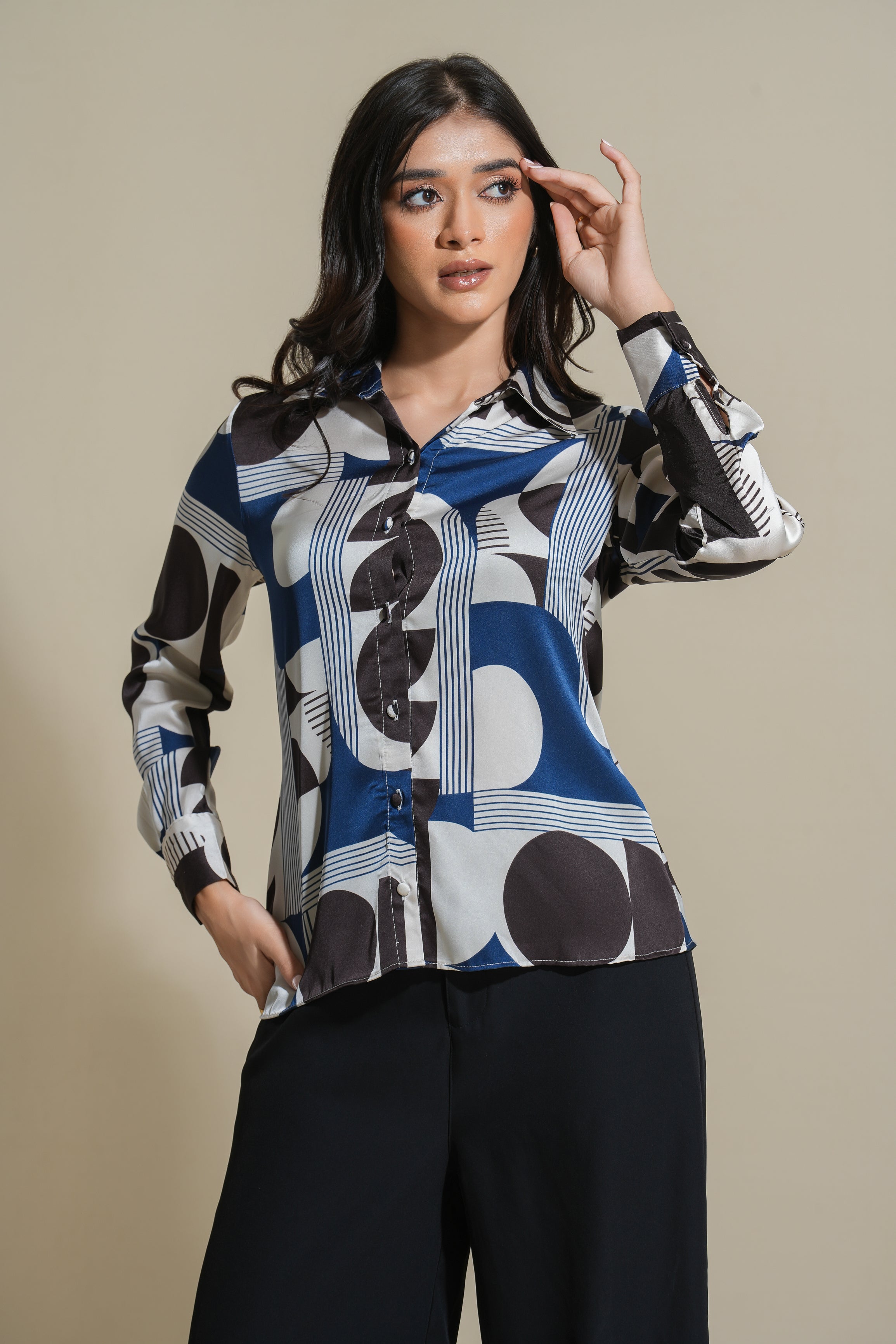 Ink whirl blouse AB94