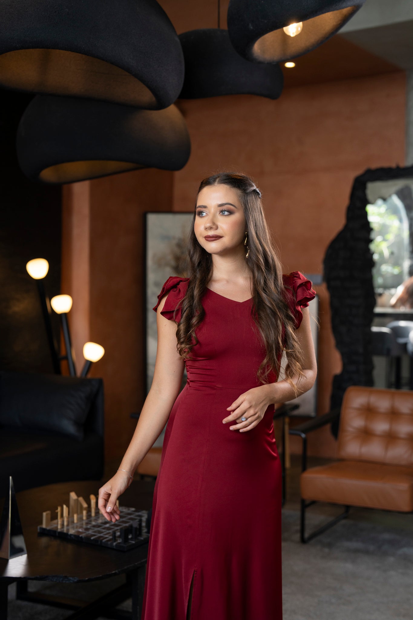 Sleeveless Frill Detailed Long Dress